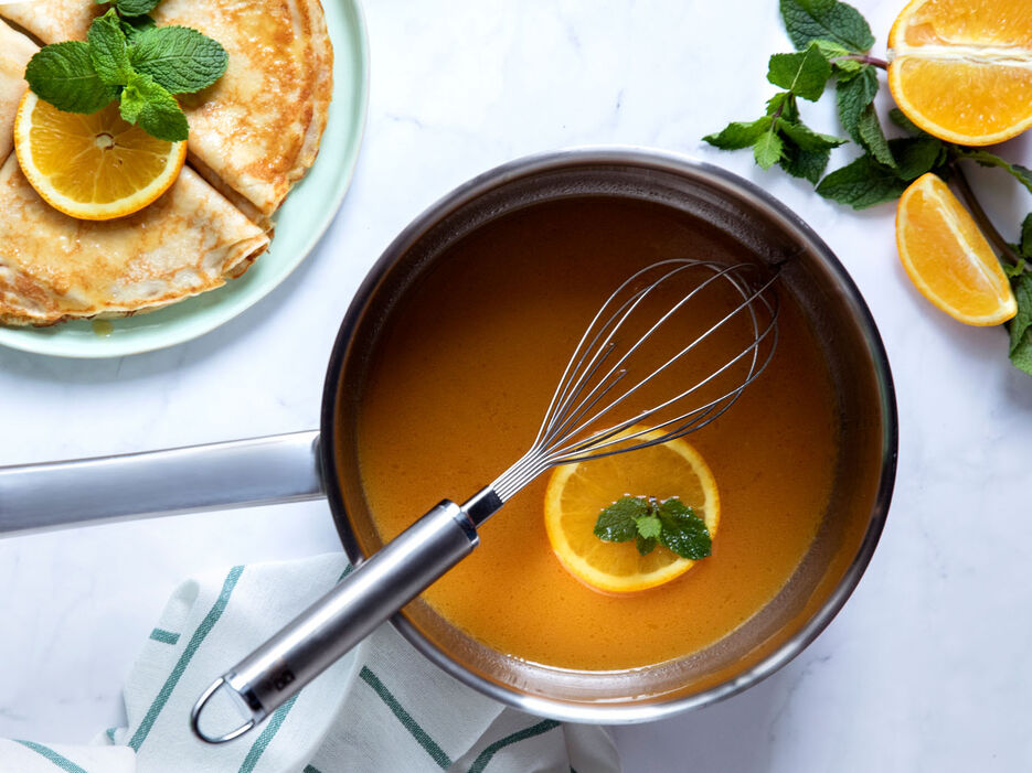 Franse crêpes met sinaasappelsaus