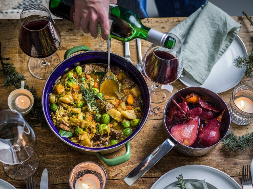 Pot-au-feu met lamsvlees en wintergroenten