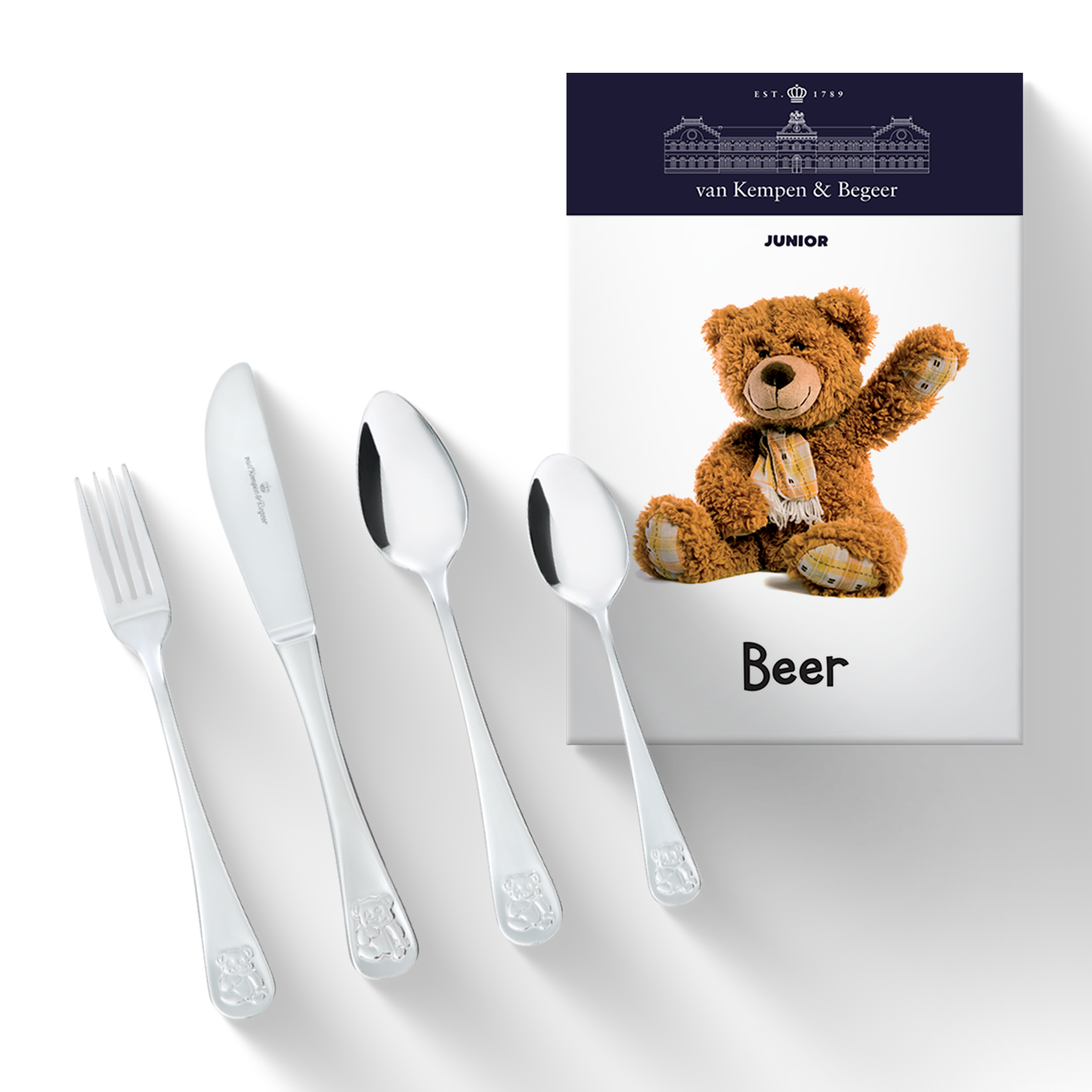 Kinderbestek met vrolijke beertjes