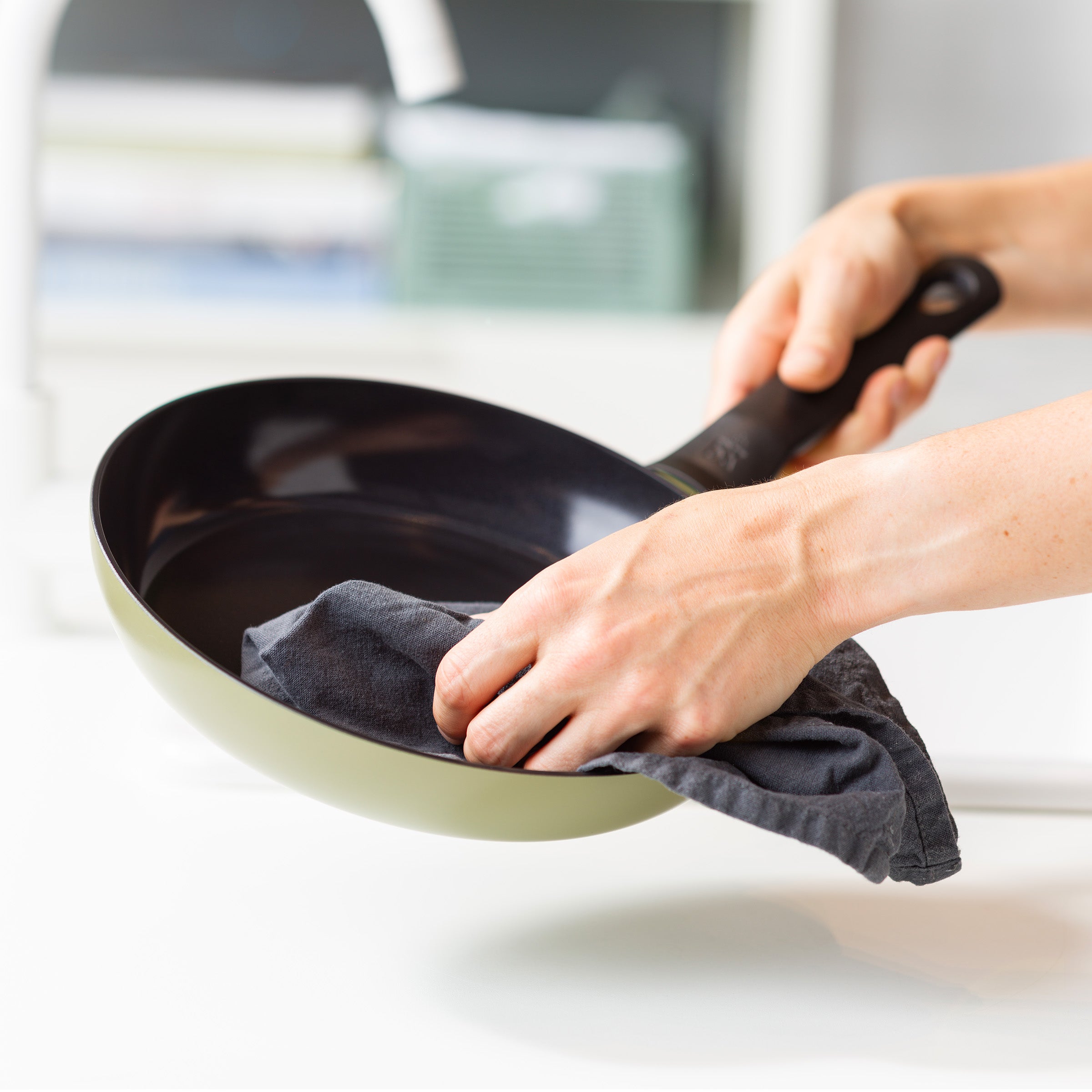 Enjoy 3-delig pannenset Olive Green met wok