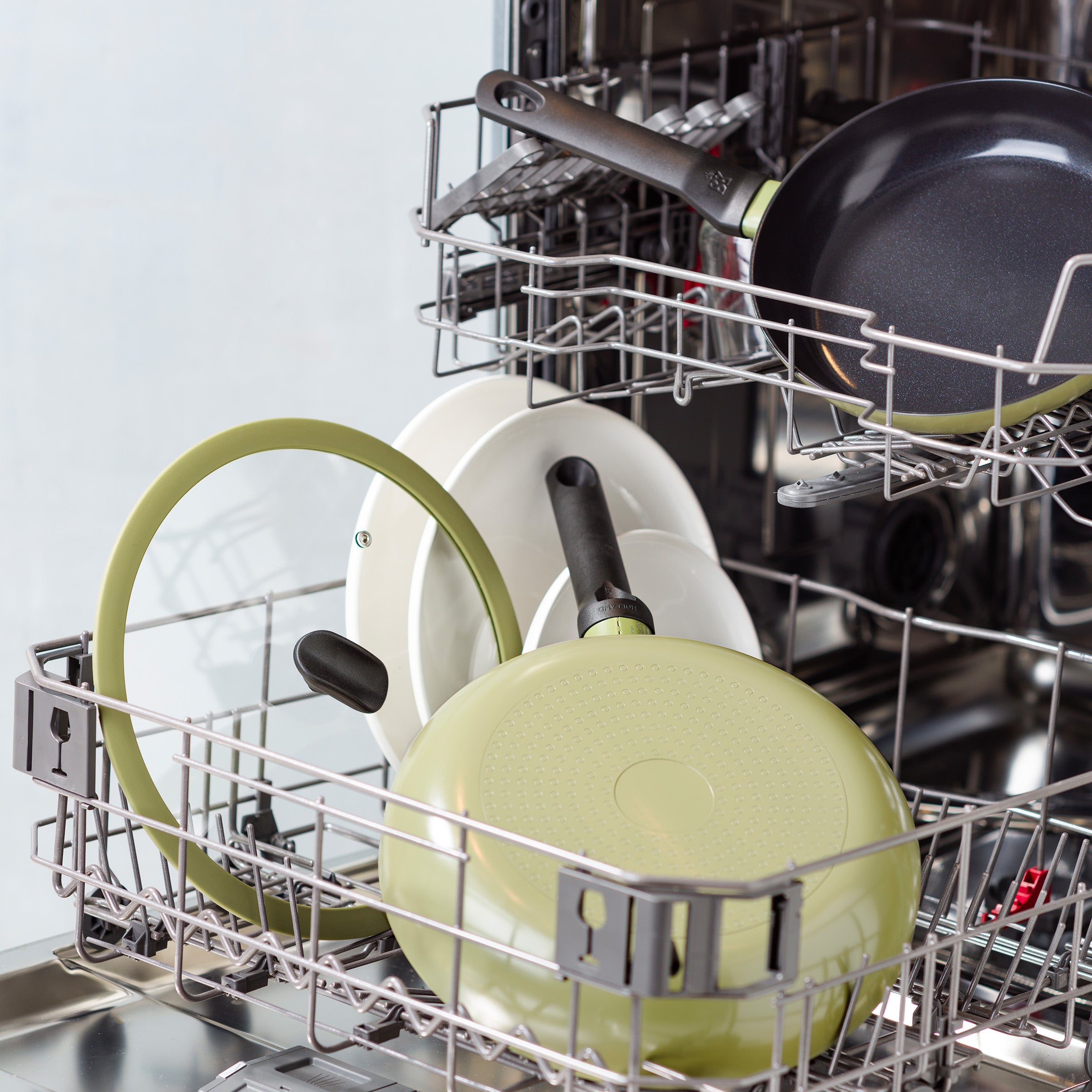 Enjoy 3-delig pannenset Olive Green met wok