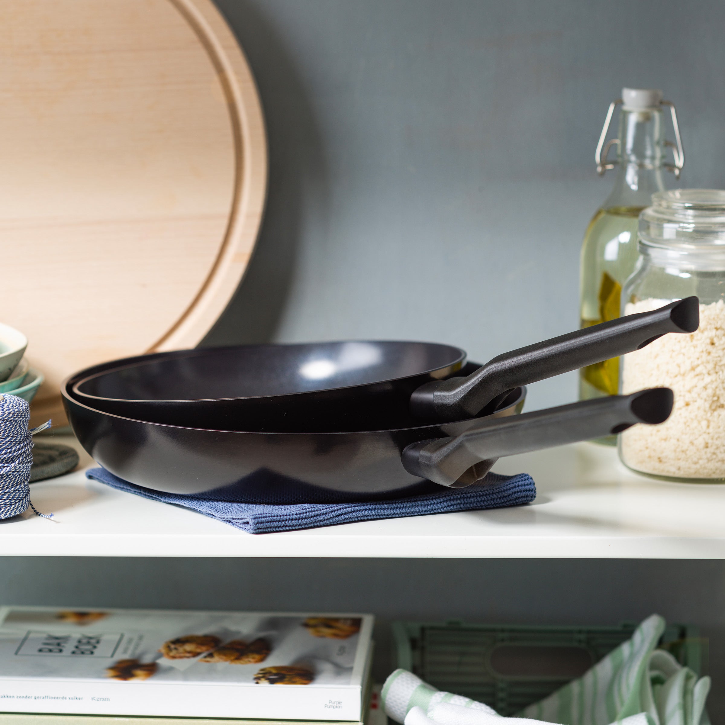 Enjoy 3-delig pannenset Black met wok