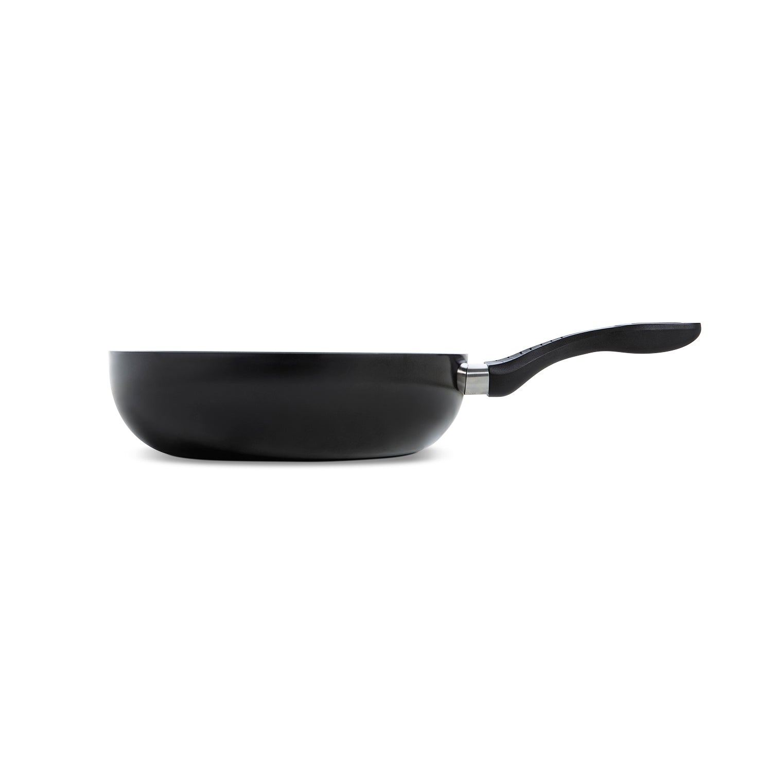 Easy Basic Ceramic wok 28 cm zwart zijaanzicht
