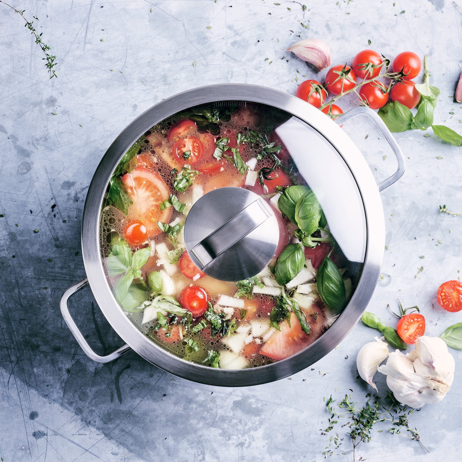 BK Conical Glass pannenset 4-delig met deksel en eten