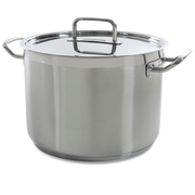 Precision soeppan 24 cm 7 liter zilver vooraanzicht