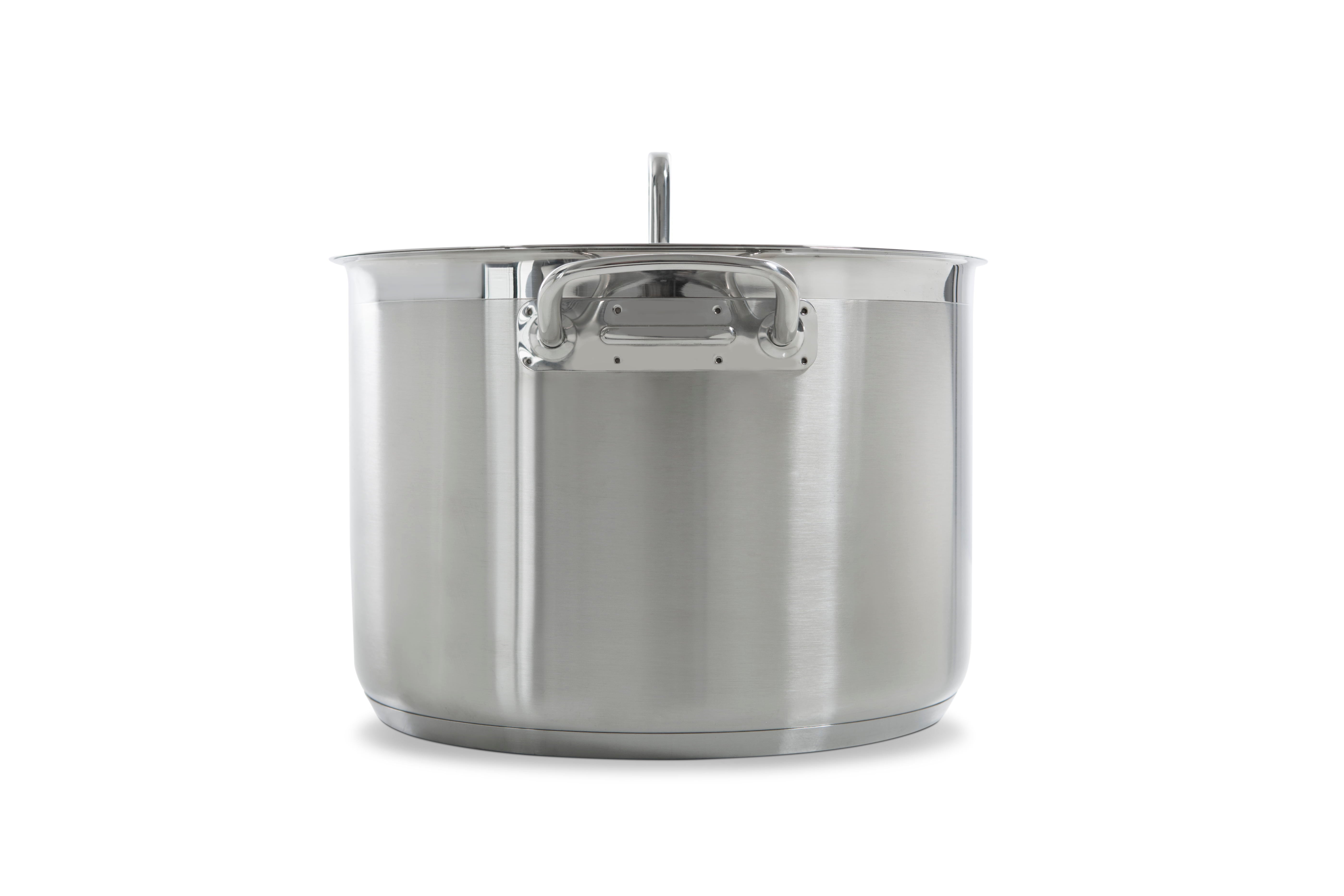 Precision soeppan 24 cm 7 liter zilver zijaanzicht