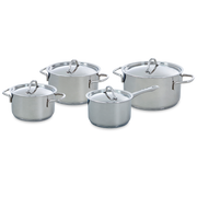 Profiline pannenset 4-delig zilver vooraanzicht