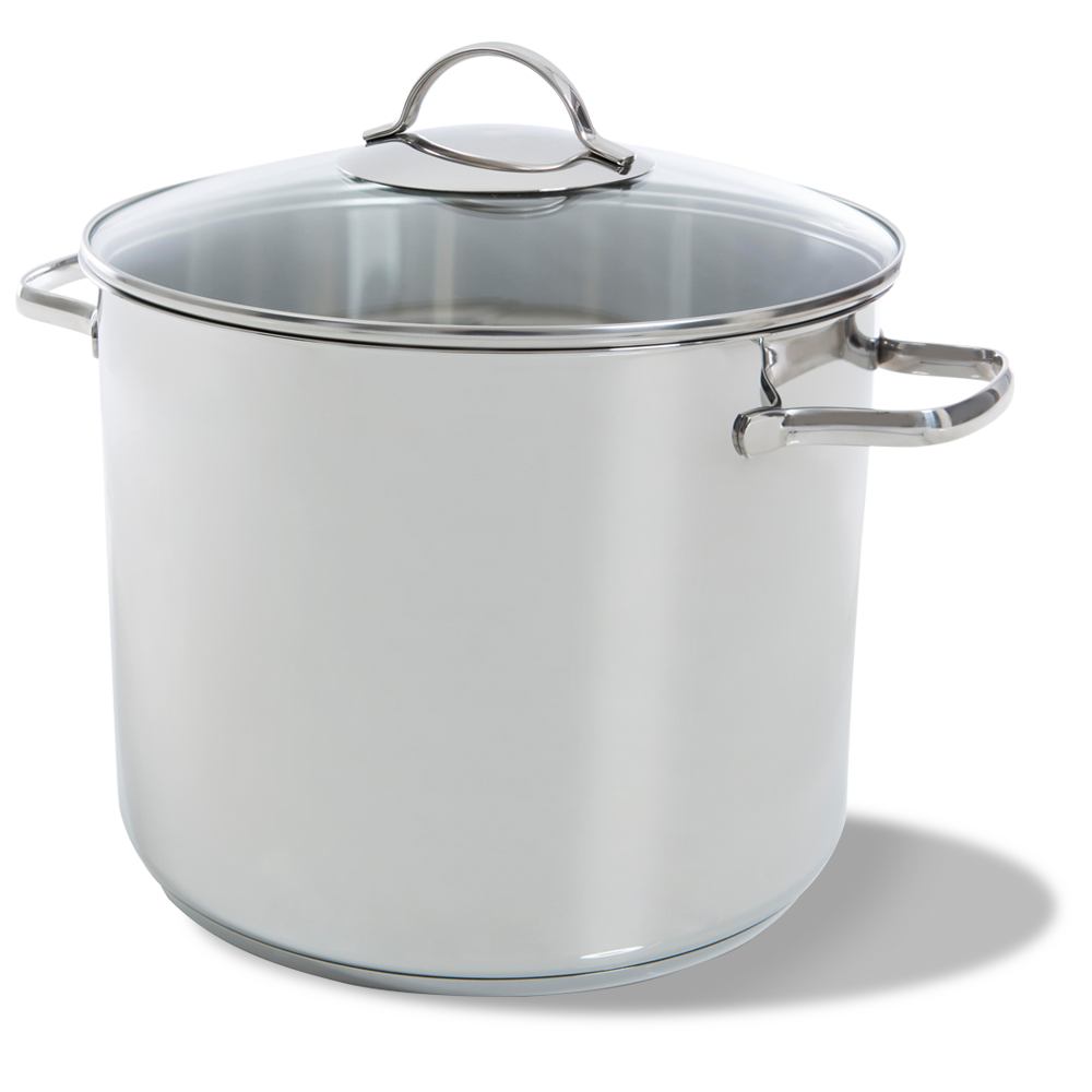 Soeppan 26 cm 11 liter zilver vooraanzicht