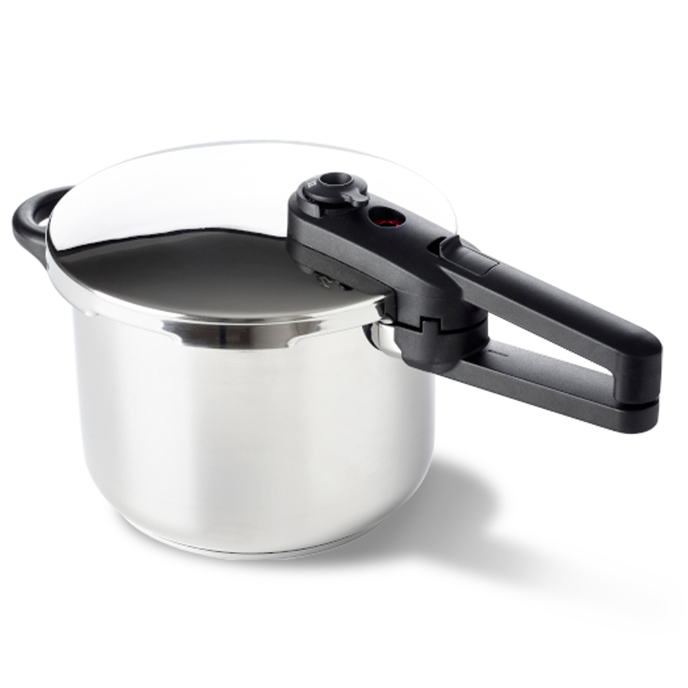 Easy snelkookpan 22 cm 6 liter zilver vooraanzicht