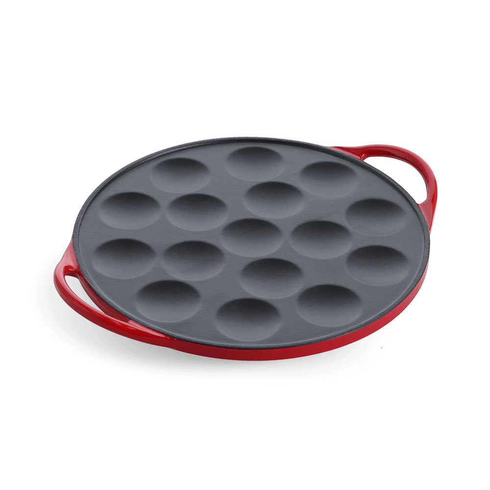 Bourgogne poffertjespan rood bovenaanzicht