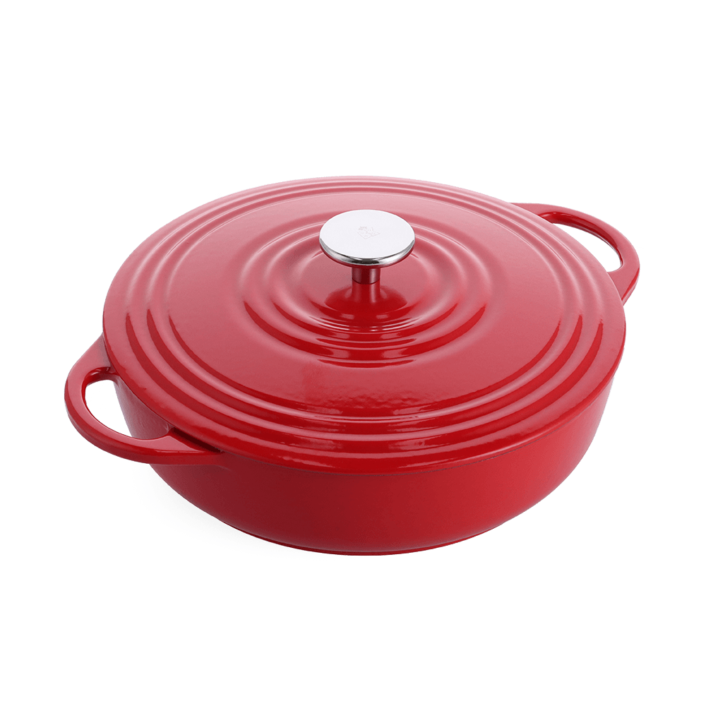 Bourgogne lage braadpan 28 cm rood bovenaanzicht