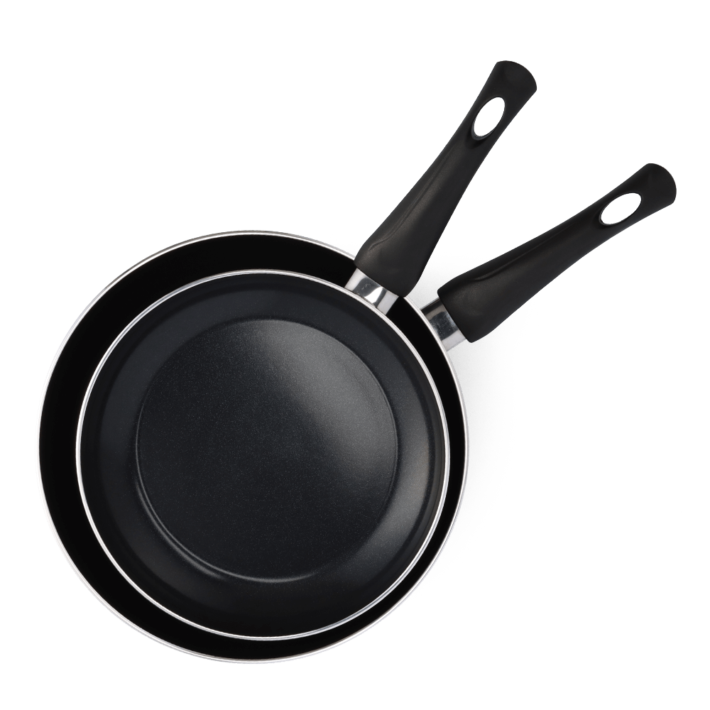 Brilliant koekenpannenset 24 en 28 cm zwart bovenaanzicht