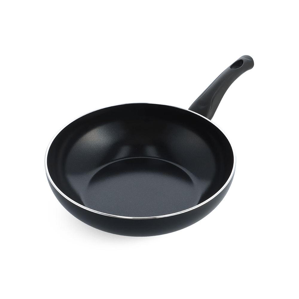 Brilliant wok 28 cm zwart bovenaanzicht
