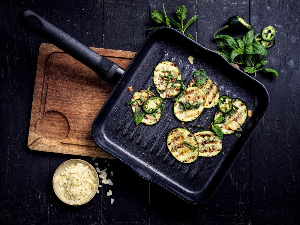 Easy Induction grillpan 26x26 cm zwart met courgette