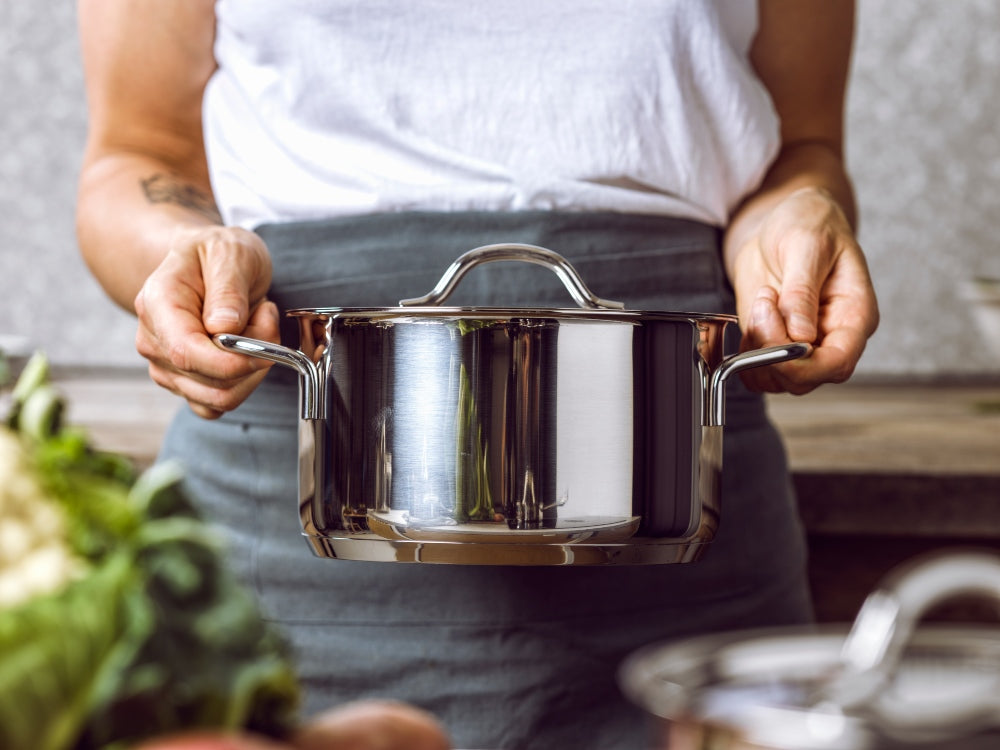 Profiline deksel kookpan zilver in keuken