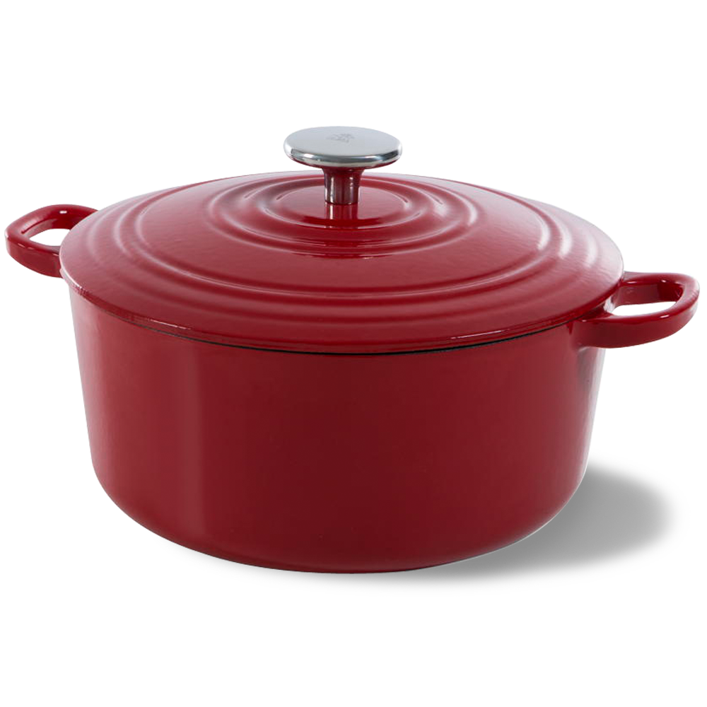 Bourgogne braadpan rood zijaanzicht