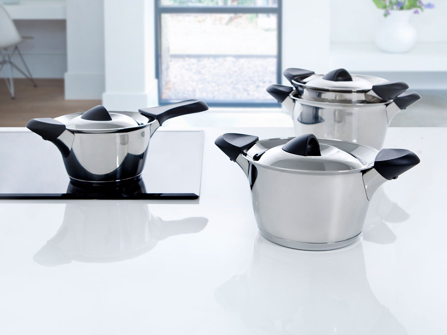 Q-linair Classic steelpan 16 cm met deksel zilver in keuken