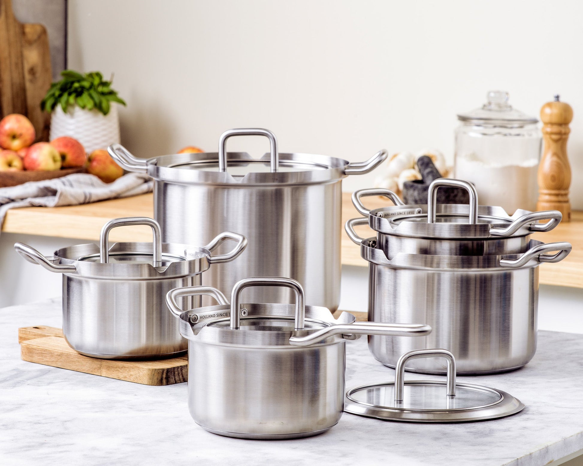 Q-linair Master Glas deksel kookpan zilver collectie