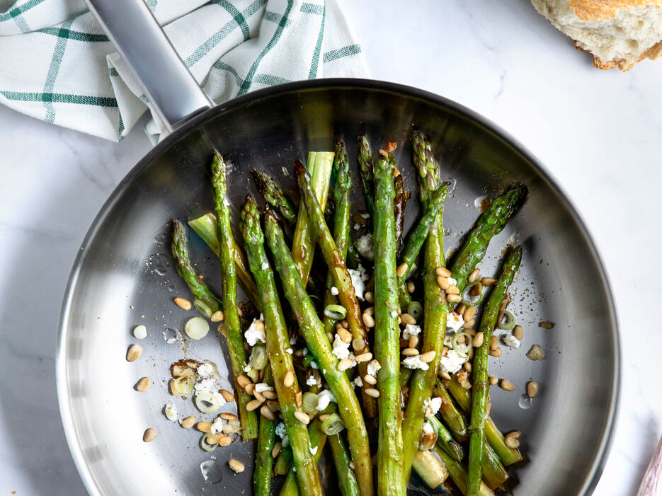 Groene Asperges met geitenkaas