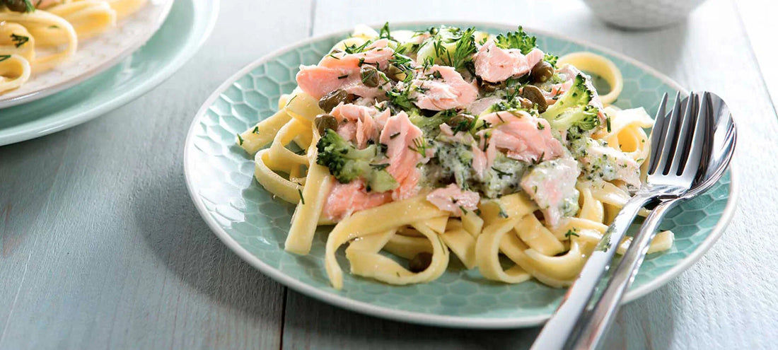 Tagliatelle met zalm en roomsaus