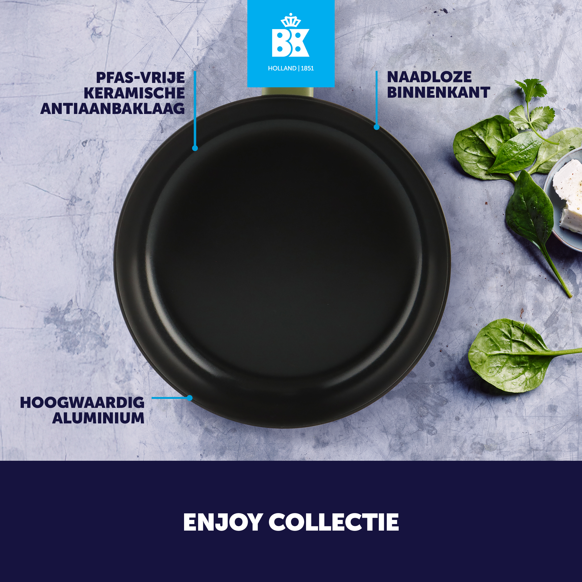 Enjoy wok Zwart 28 cm