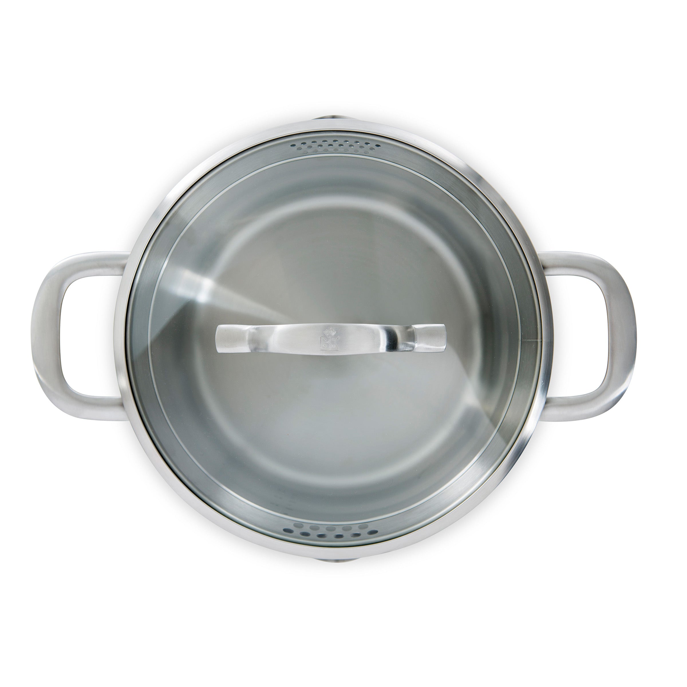 Wave pannenset 4-delig zilver bovenaanzicht