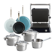Combi Deal: Sky 3-delige Pannenset + Connect Contactgrill + Conical Profi 4-delige Pannenset