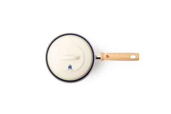 Indigo steelpan met deksel Creme