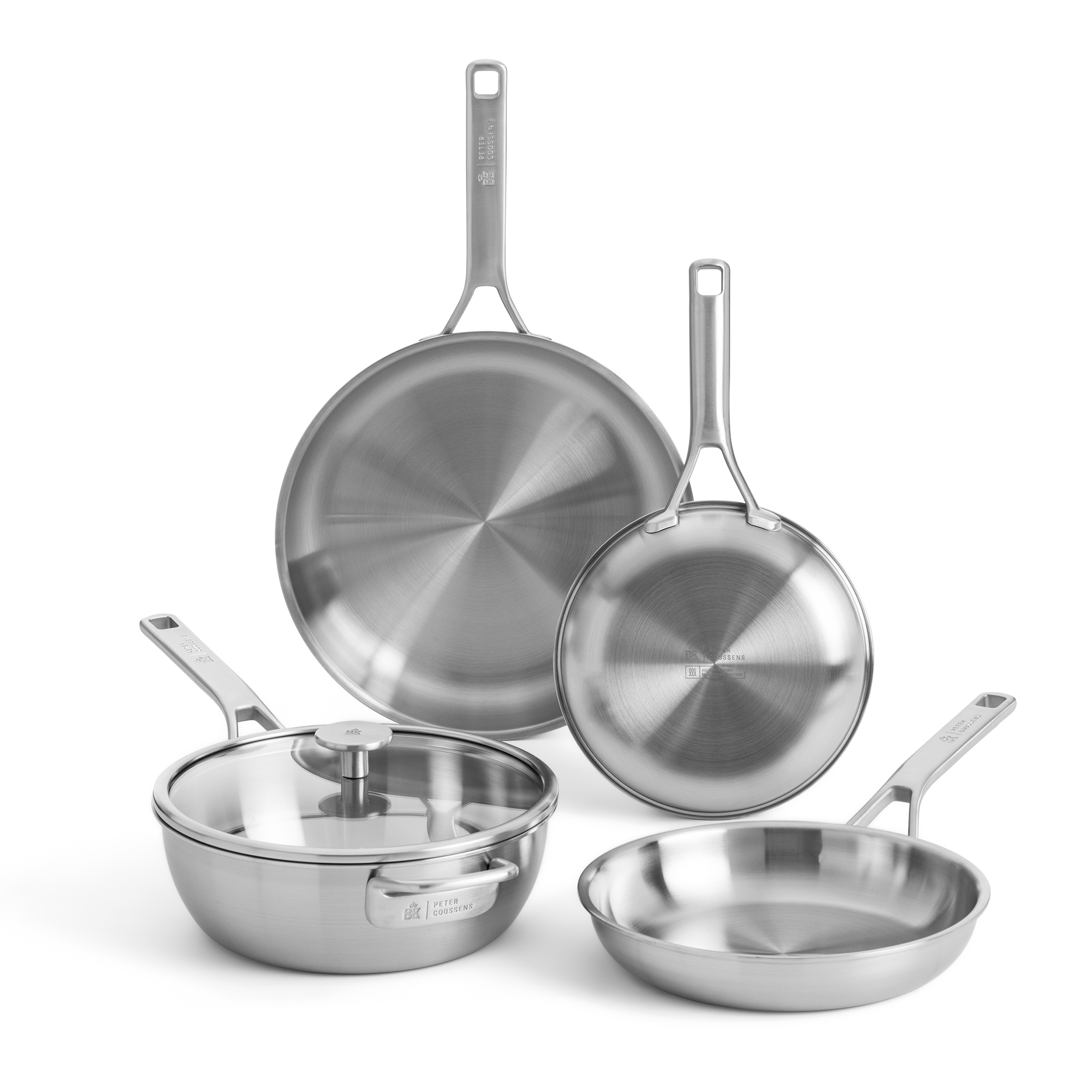 Maestro RVS koekenpanset (20cm + 24cm + 28cm) + Sauteuse