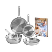 Maestro RVS koekenpanset (20cm + 24cm + 28cm) + Sauteuse met Gratis kookboek
