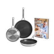 Durabond Hybride koekenpanset (20cm + 24cm + 28cm) met Gratis kookboek