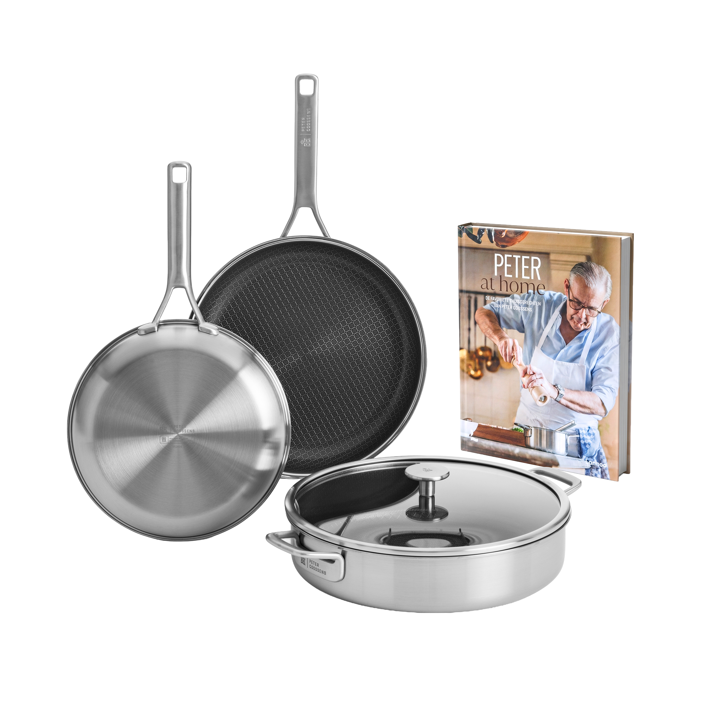 Durabond Hybride koekenpanset (24cm + 28cm) + hapjespan met Gratis kookboek