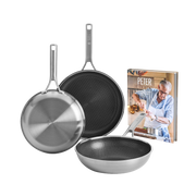 Durabond Hybride koekenpanset (24cm + 28cm) + wok met Gratis kookboek