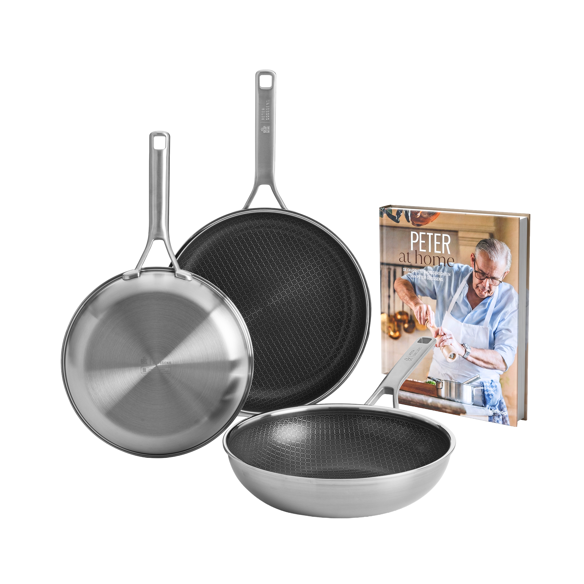 Durabond Hybride koekenpanset (24cm + 28cm) + wok met Gratis kookboek