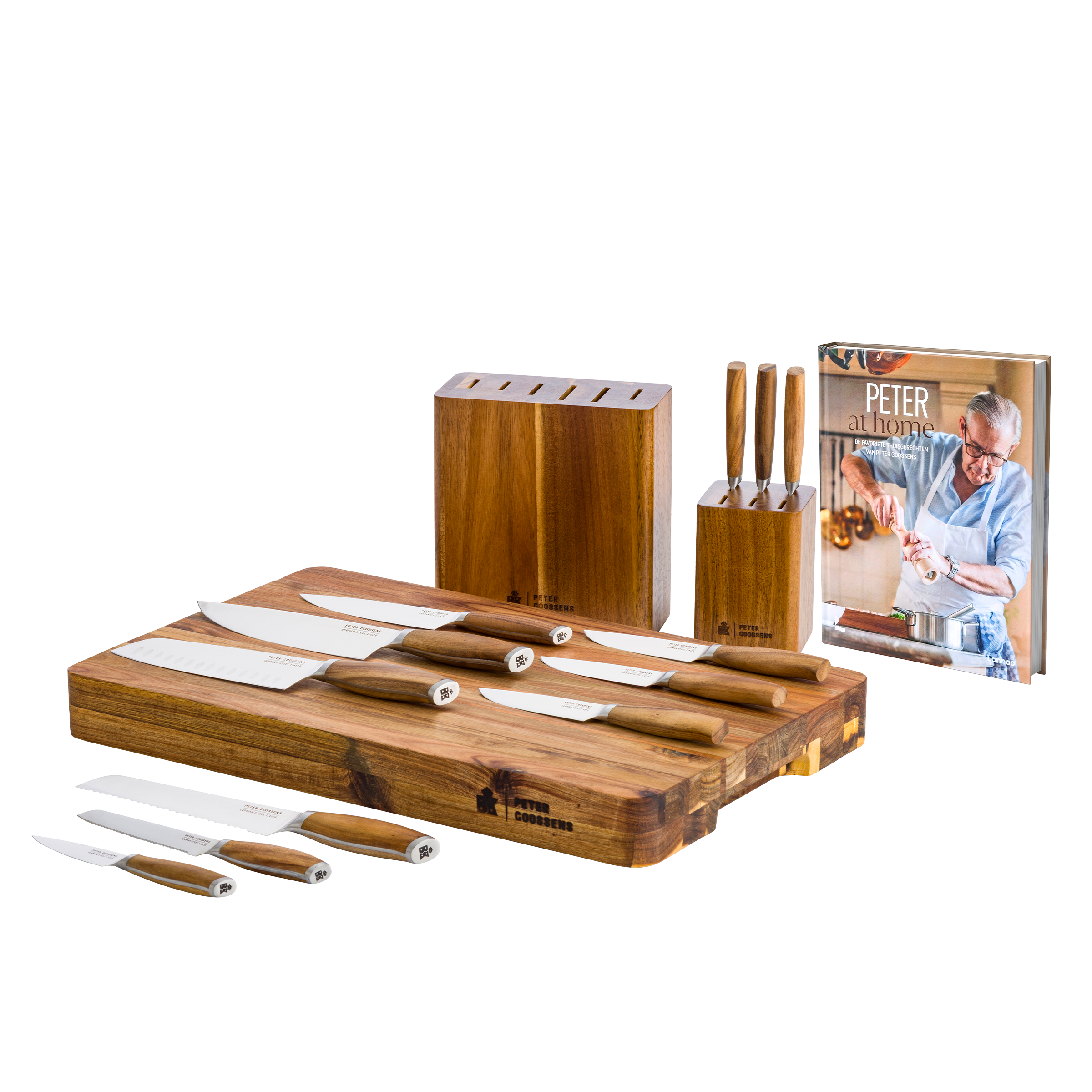 Maestro Keukenmessenset, steakmessenset, snijplank en Gratis kookboek