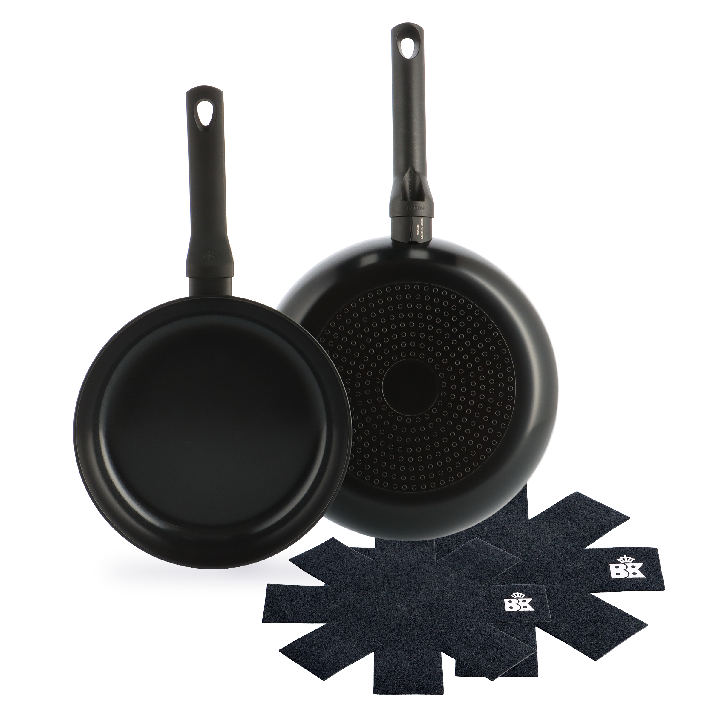 Enjoy koekenpannenset Black 2-delig + Panbeschermers