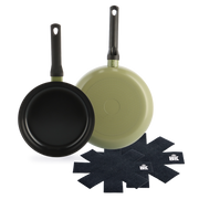 Enjoy koekenpannenset Olive Green 2-delig + Panbeschermers