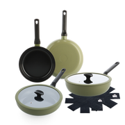 Enjoy Olive Green 4 pc set + Panbeschermers