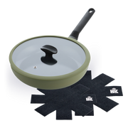 Enjoy hapjespan Olive Green 28 cm + Panbeschermers