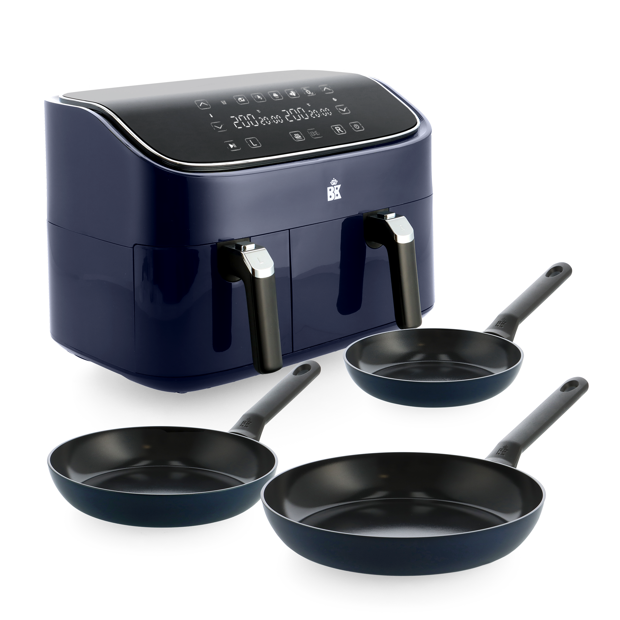 Enjoy Oxford Blue + XXXL Dubbele Air Fryer 4-delige set