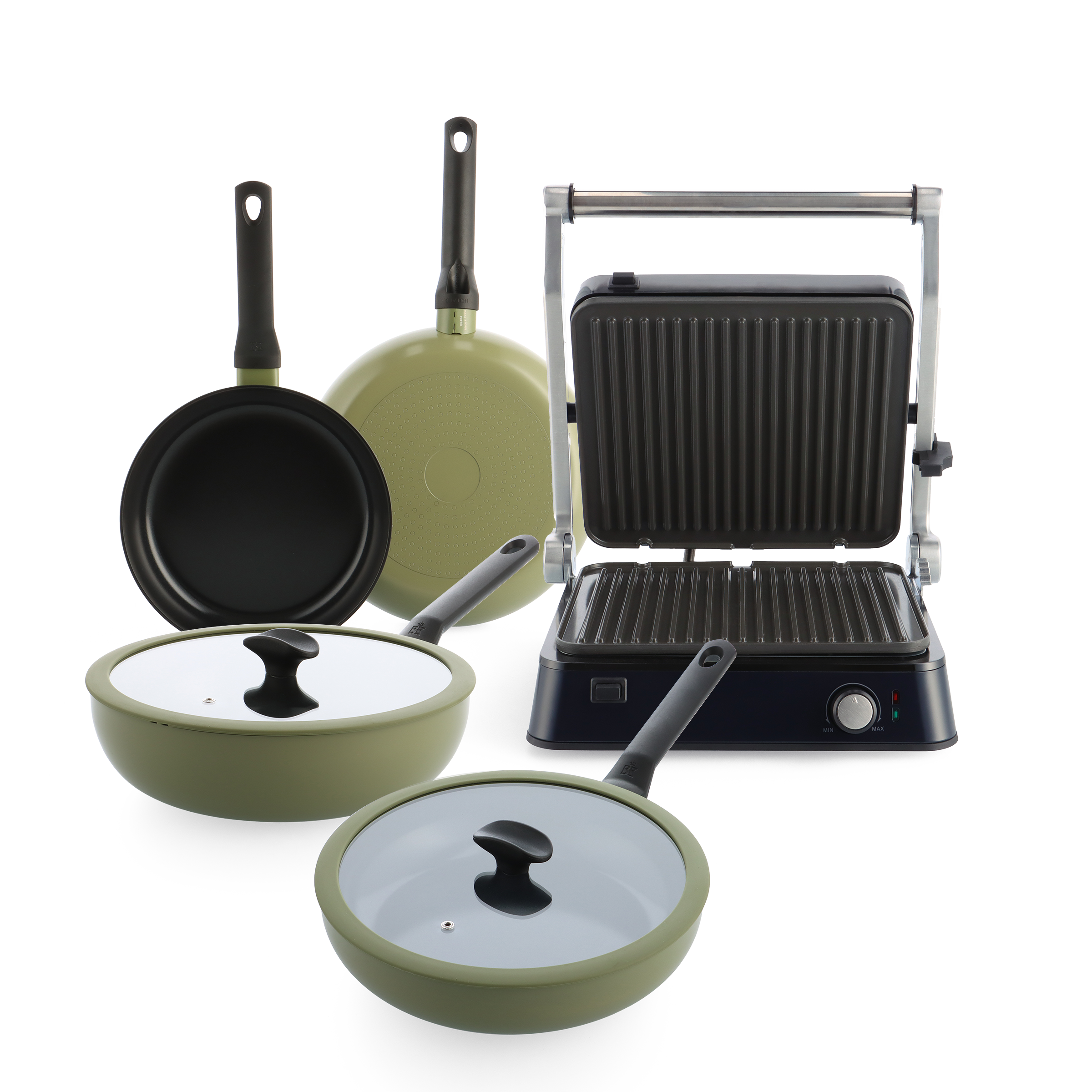 Enjoy Olijfgroen + Contact Grillset