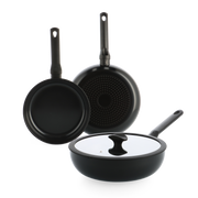 Enjoy 3-delig pannenset Black met wok