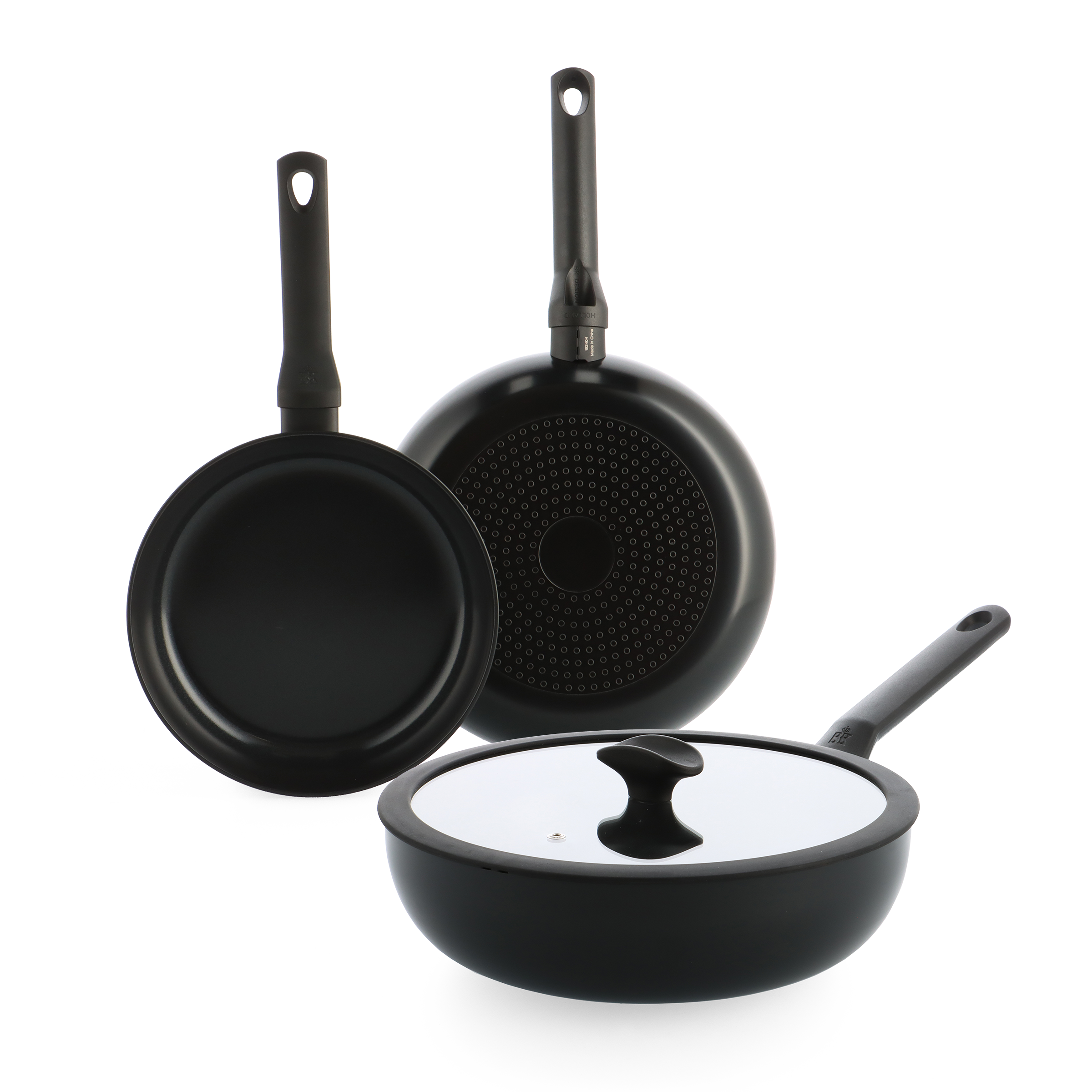 Enjoy 3-delig pannenset Zwart met wok