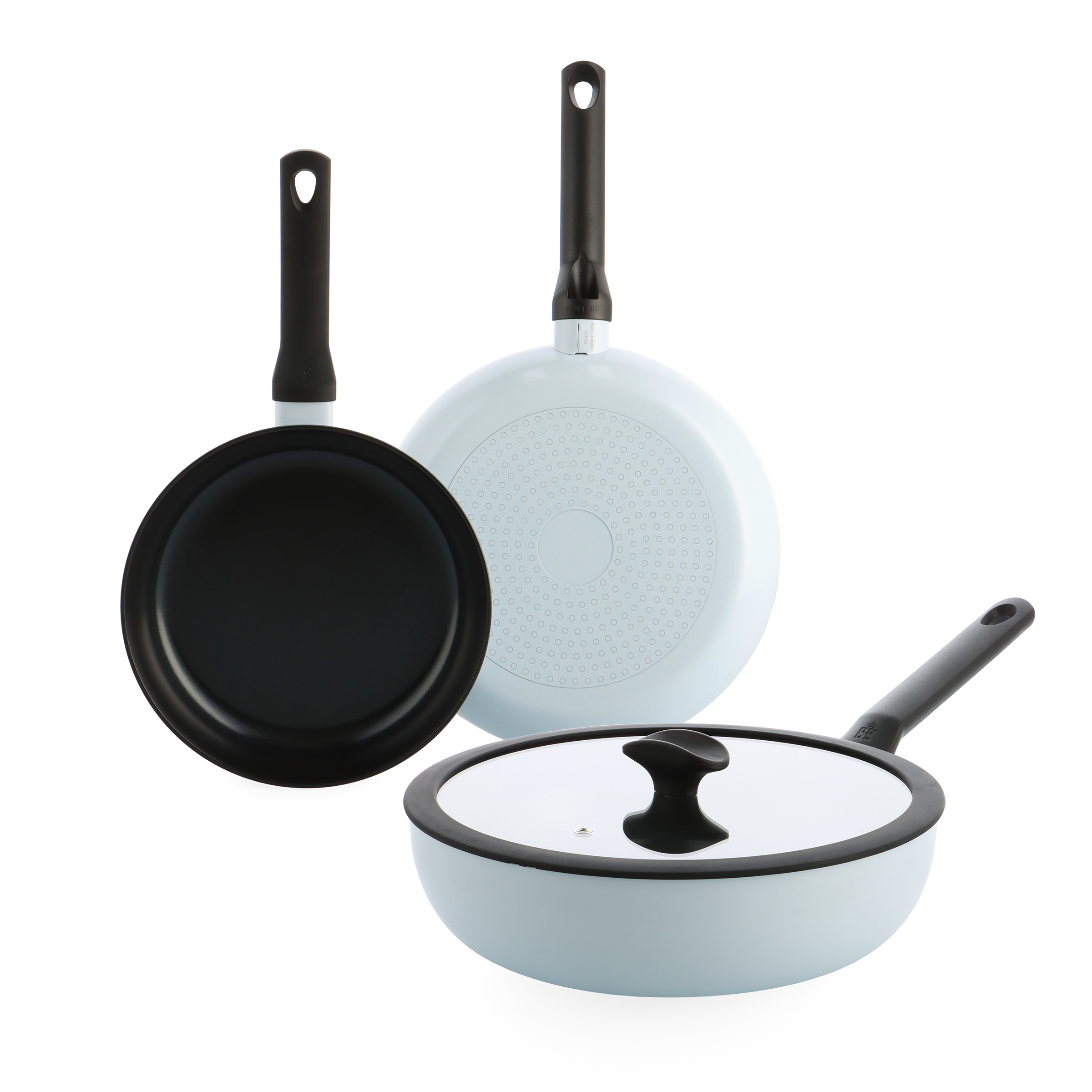 Enjoy 3-delig pannenset Lichtblauw met wok