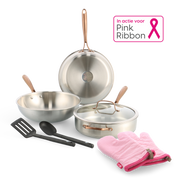 Rose 5-delige pannenset en ovenwanten
