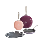 Sky violet 3-delige pannenset + Panbeschermers