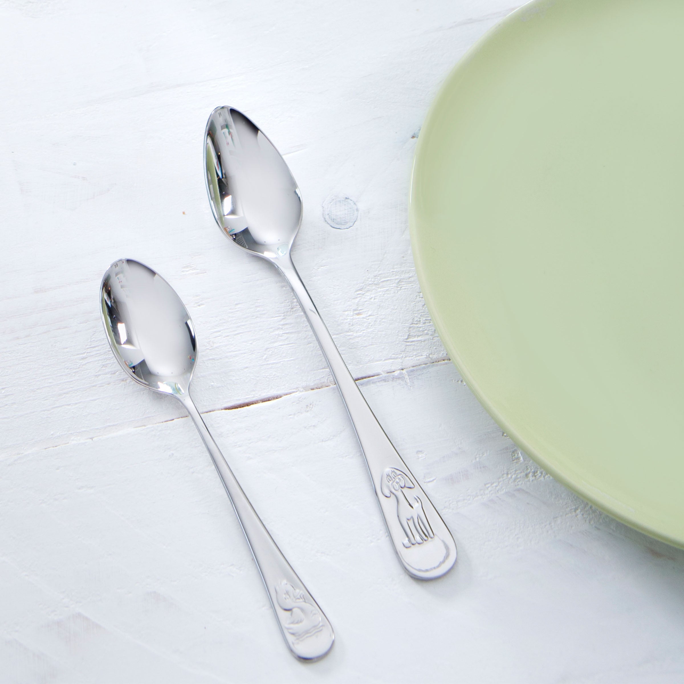 Kinderbestek met 4 diertjes