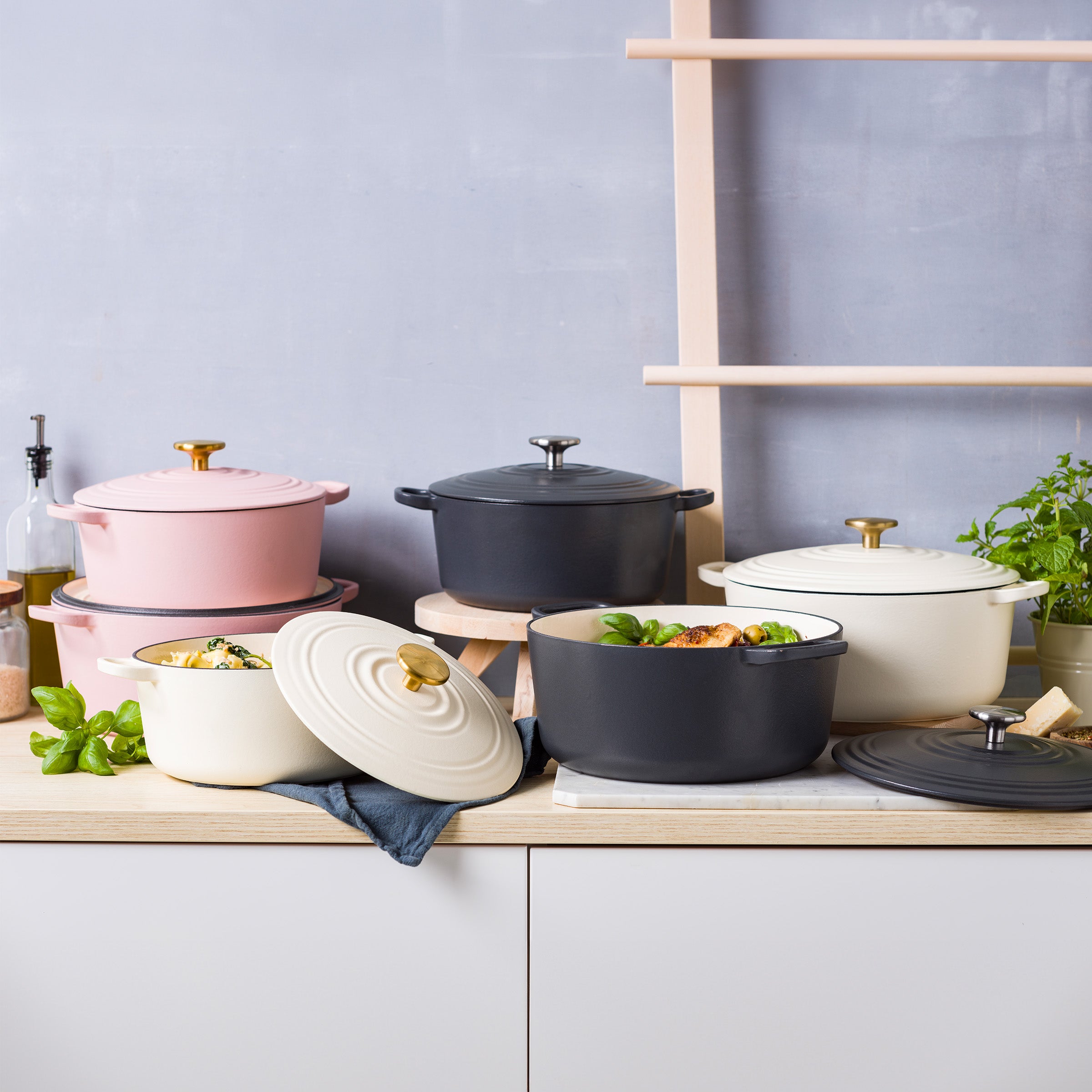 Bourgogne braadpan 28cm/6.7L Blush pink