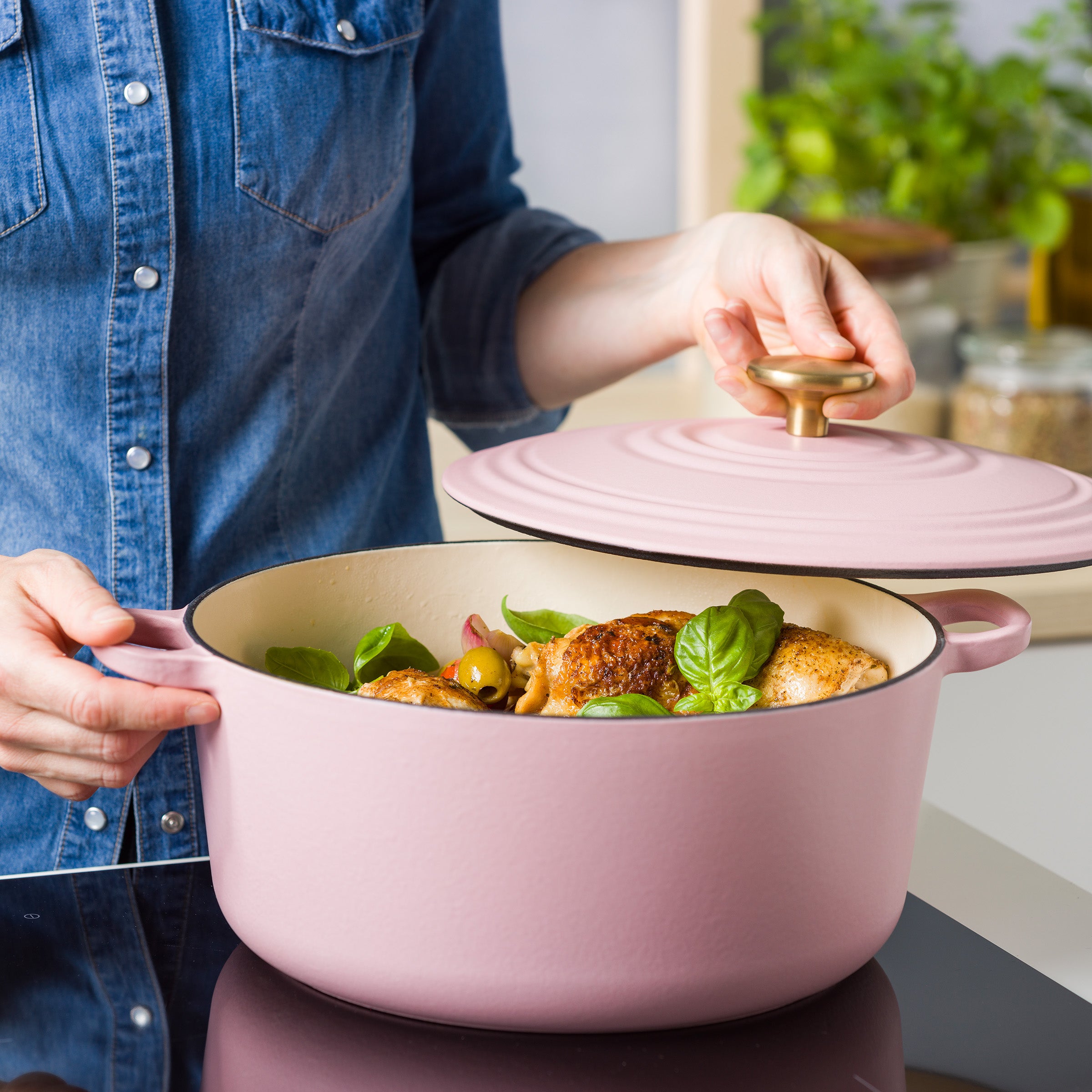Bourgogne braadpan 28cm/6.7L Blush pink