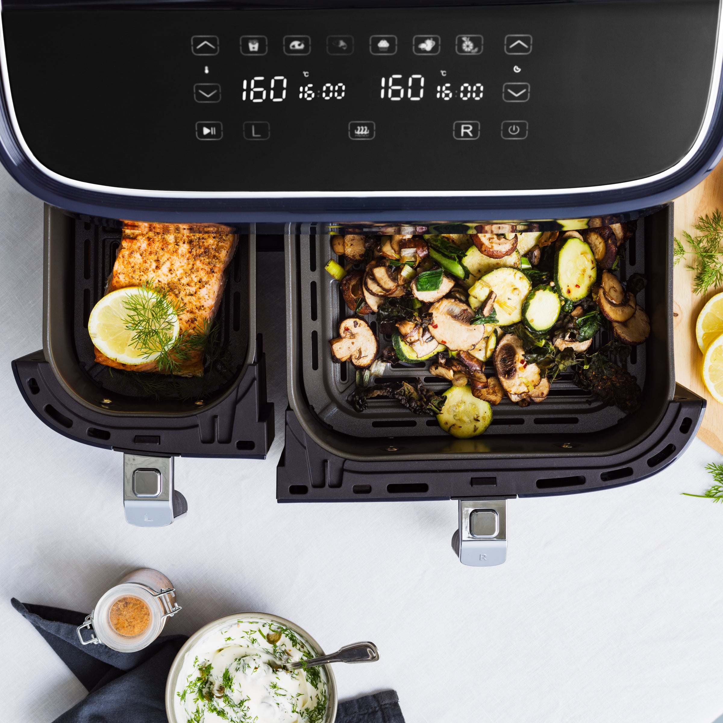 Supreme XXXL Dubbele Air Fryer 3L+6L